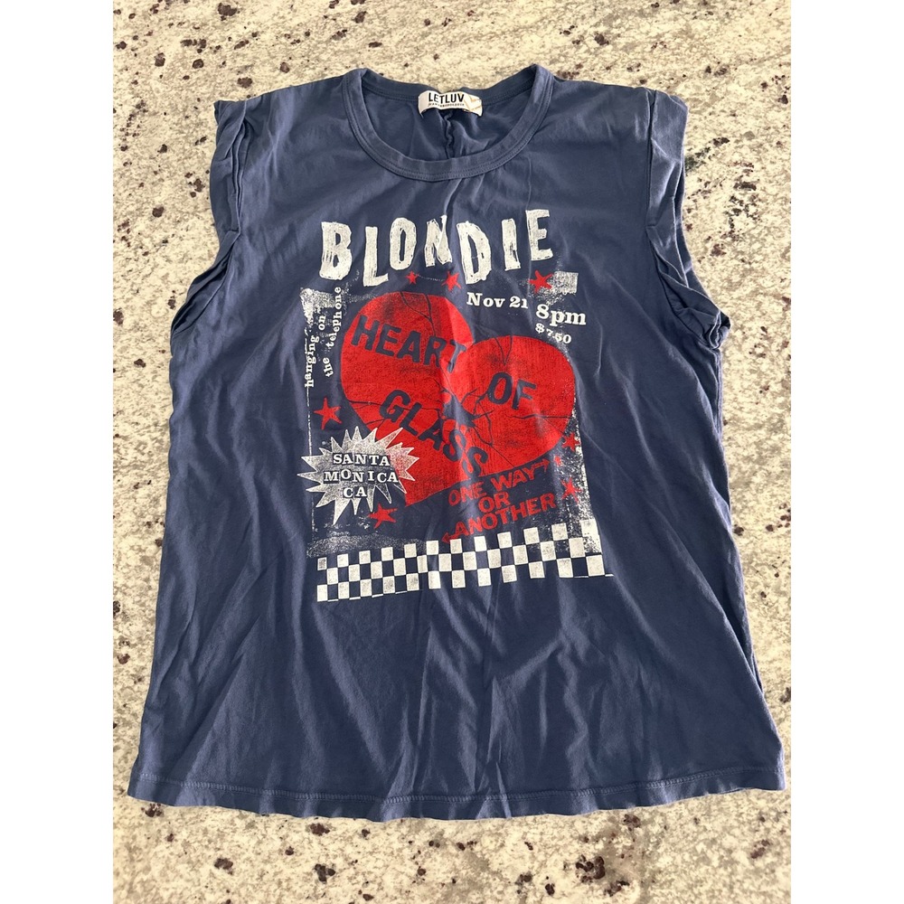 Letluv Anthropologie Blondie 1978 Roll-Sleeve Graphic Tee shirt s small
